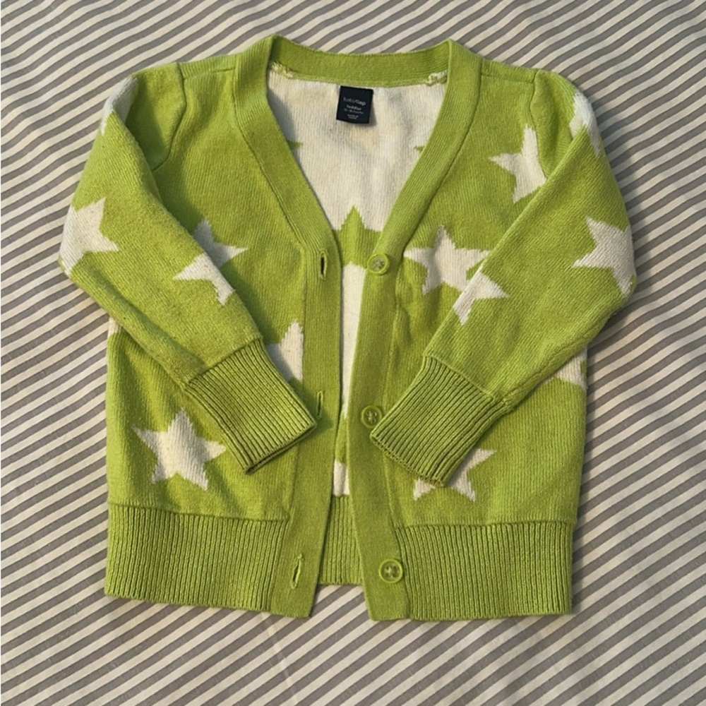 Baby Gap Green Star Pattern Cardigan